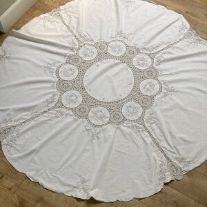 Round vintage tablecloth